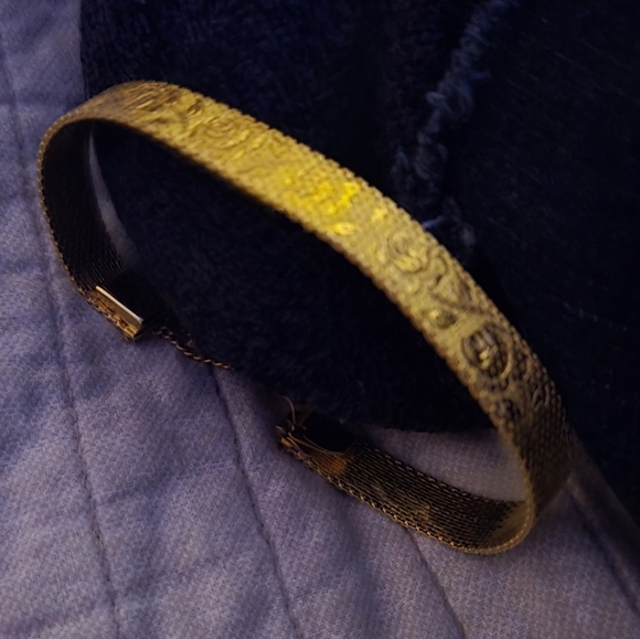 Vintage Monet Retro mesh bangle bracelet gold tone - Picture 9 of 9